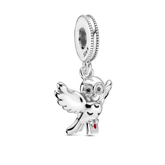 pendente em prata  charm coruja edwiges harry potter