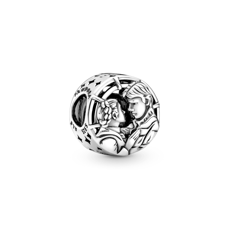 berloque charm han solo e leia  prata 925