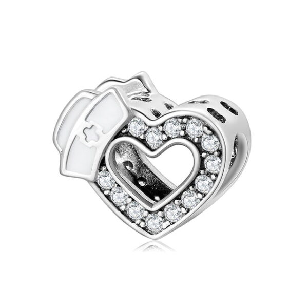berloque em prata 925  charm profisses enfermagem