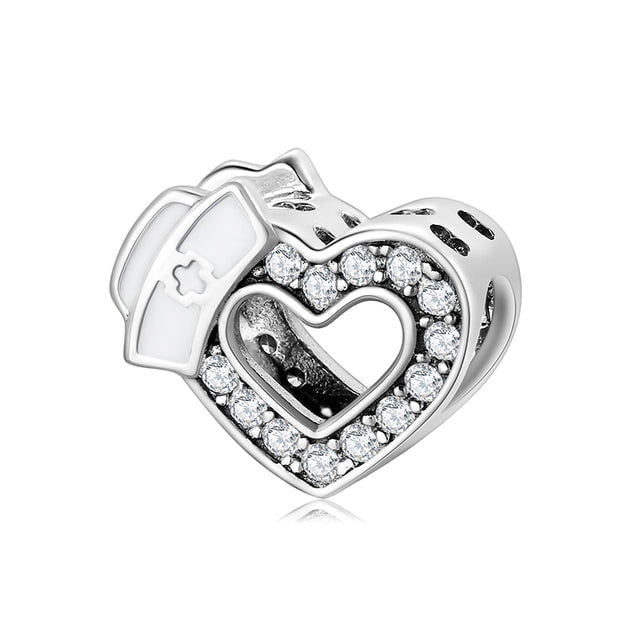 berloque em prata 925  charm profisses enfermagem