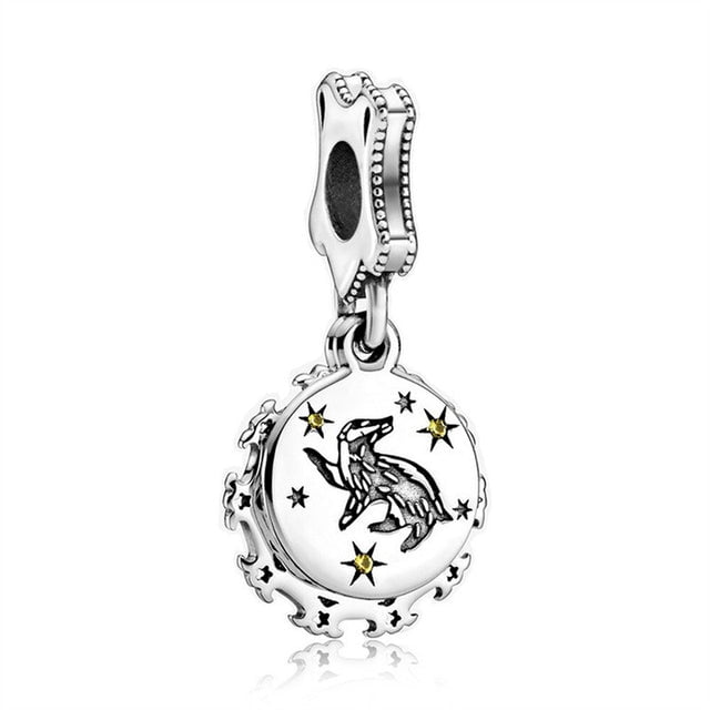 pendente em prata  charm braso lufa  lufa harry potter