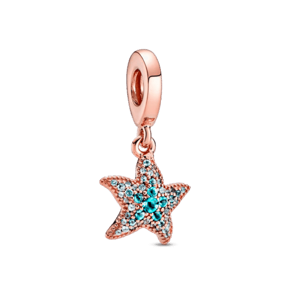 berloque pendente estrela do mar com brilhantes