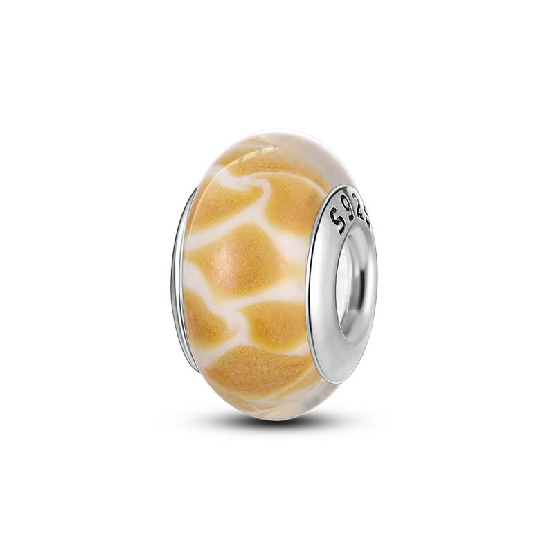 berloque murano amarelo girafa