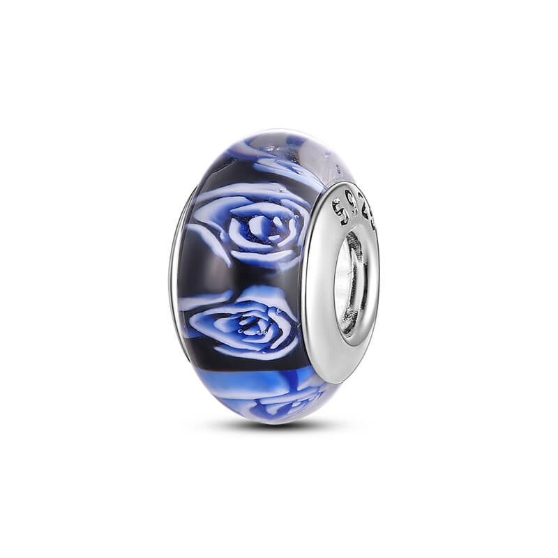 berloque murano azul florescer