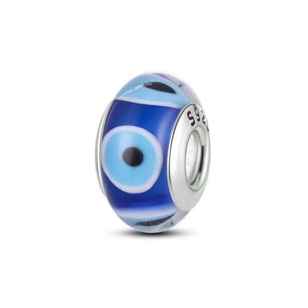 berloque murano azul com olho grego