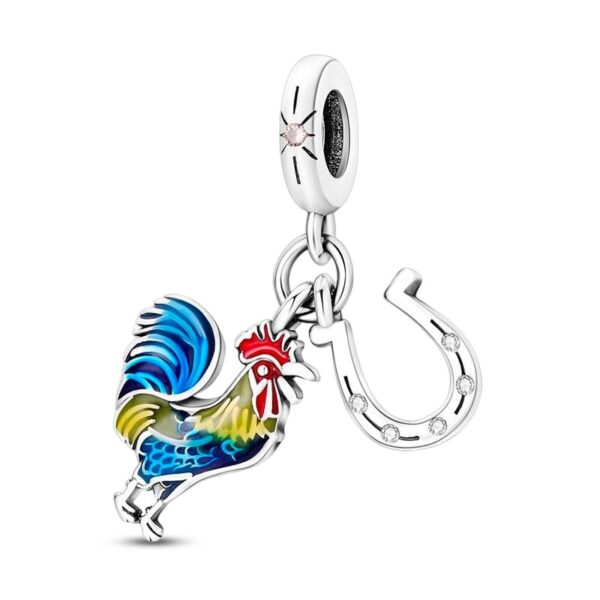 berloque pendente galo e ferradura
