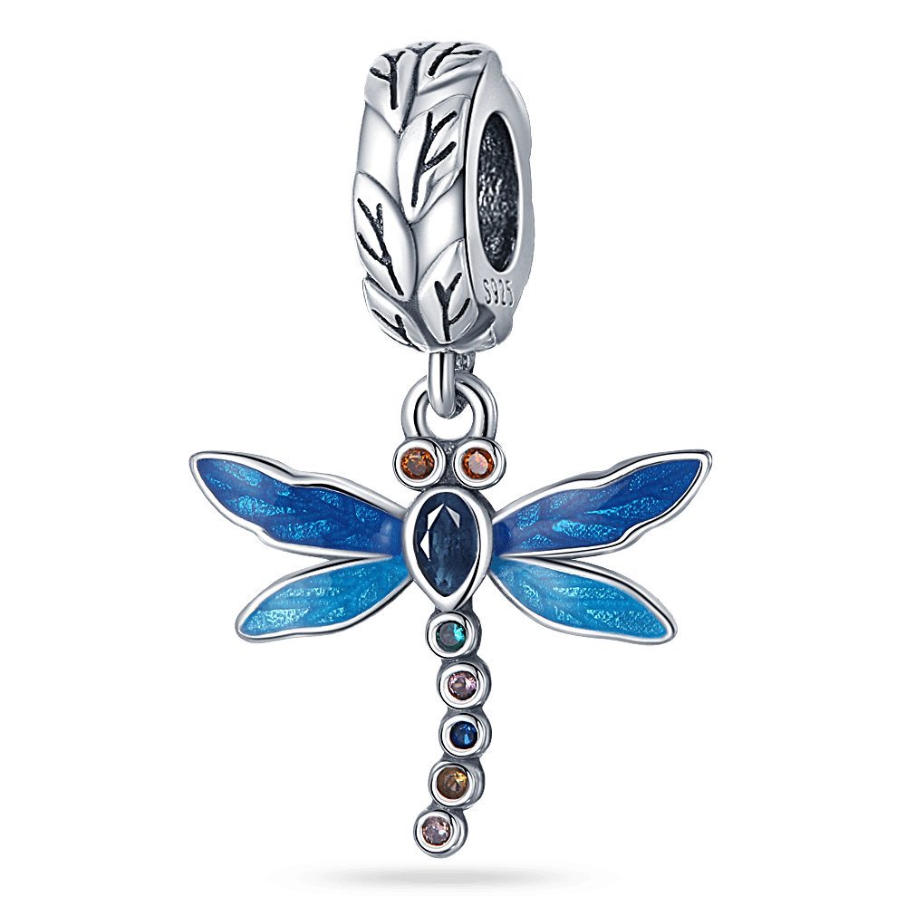 berloque pendente linda liblula azul