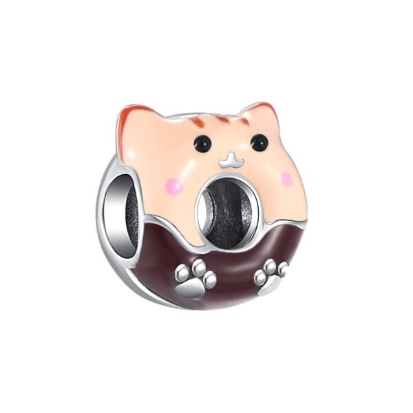 berloque em prata  charm my life donuts gatinho
