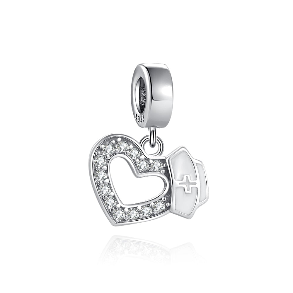 pendente em prata 925  charm profisses enfermagem
