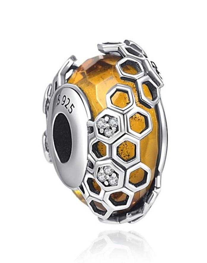 berloque charm murano bee  prata 925