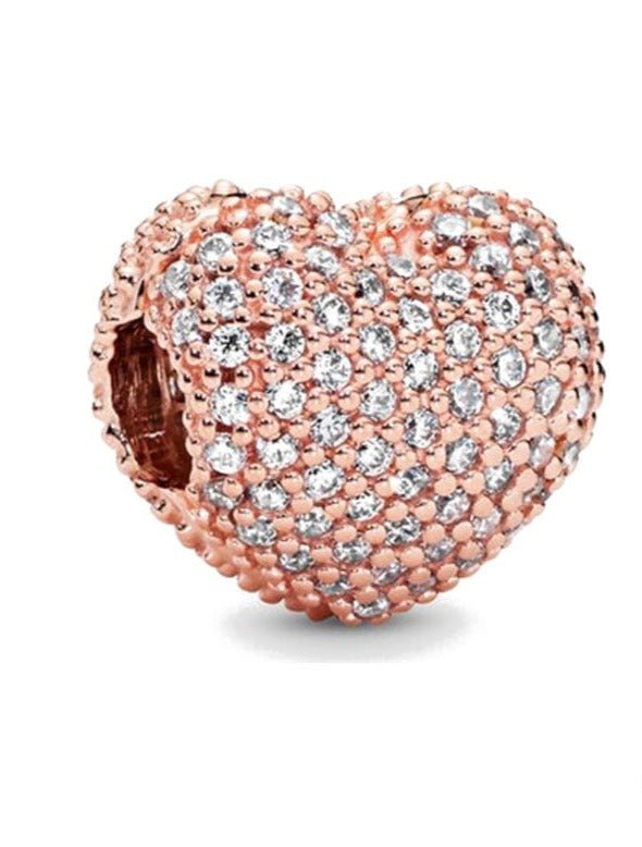berloque charm corao cravejado  prata 925