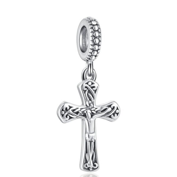 berloque charm crucifixo  prata 925