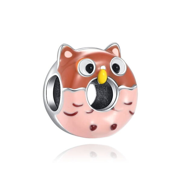 berloque em prata  charm my life donuts coruja
