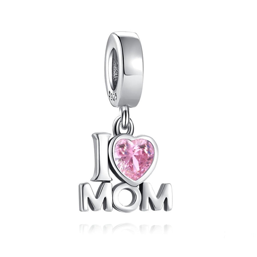 berloque charm i love my mom  prata 925