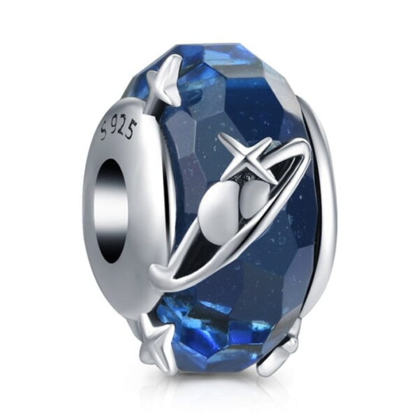 berloque charm murano galaxy  prata 925
