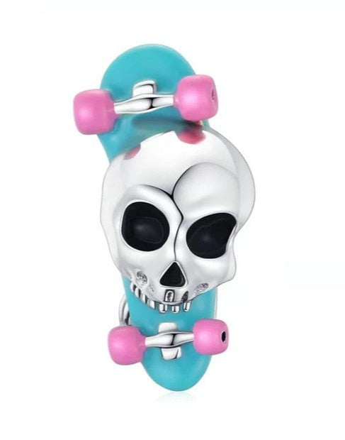 berloque charm skull  prata 925