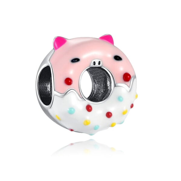 berloque em prata  charm my life donuts porco