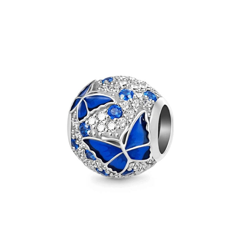 berloque charm blue butterfly  prata 925