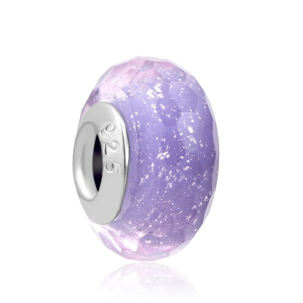 berloque charm murano purple  prata 925