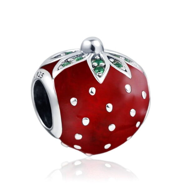 berloque charm morango  prata 925
