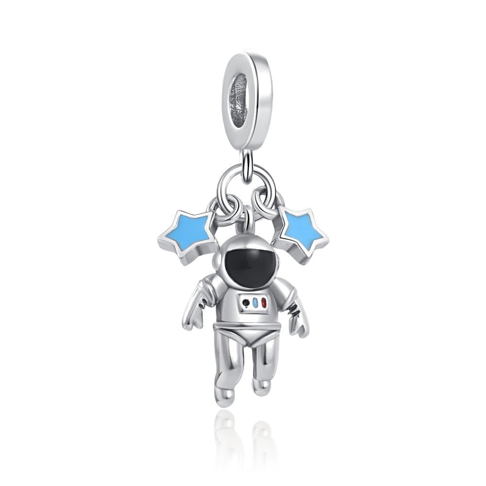 berloque charm astronauta  prata 925