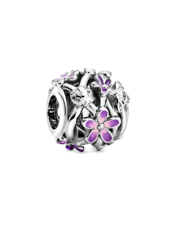 berloque charm purple garden  prata 925