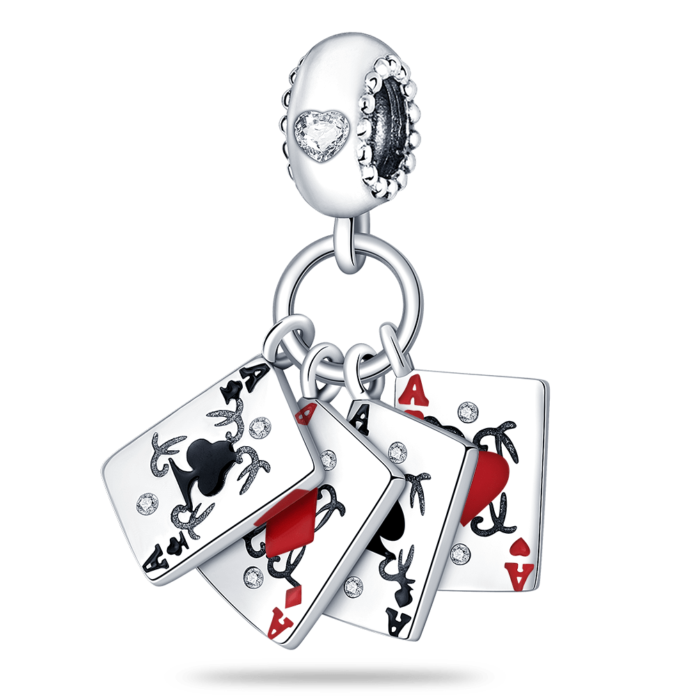 berloque charm poker  prata 925