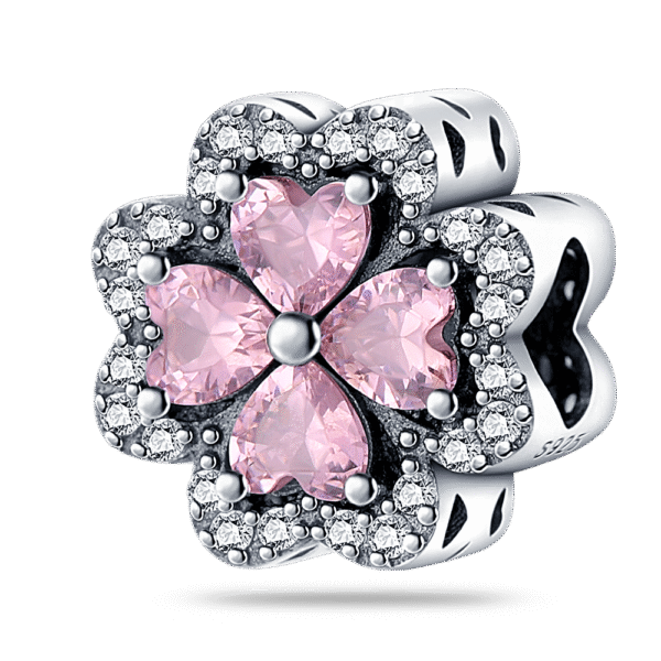 berloque charm pink  prata 925