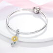 berloque charm sunflower  prata 925