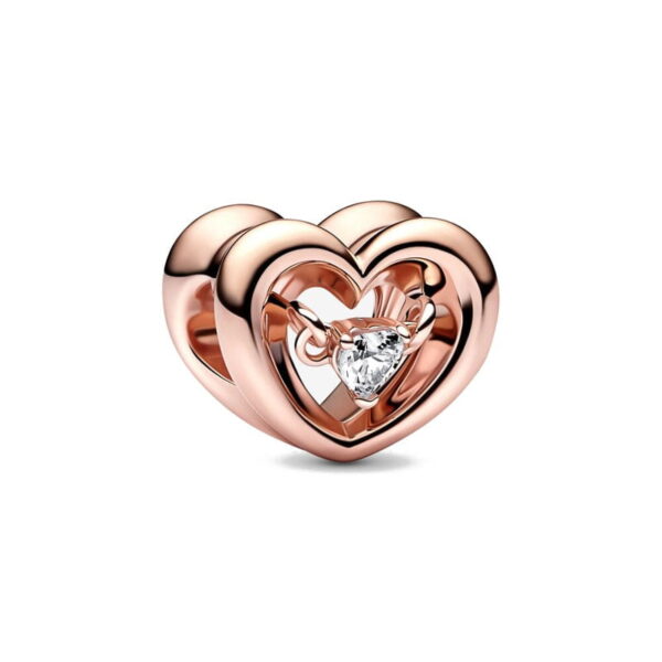 berloque charm shine hearth  prata 925 com banho rose