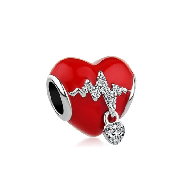 berloque charm hearth beat  prata 925