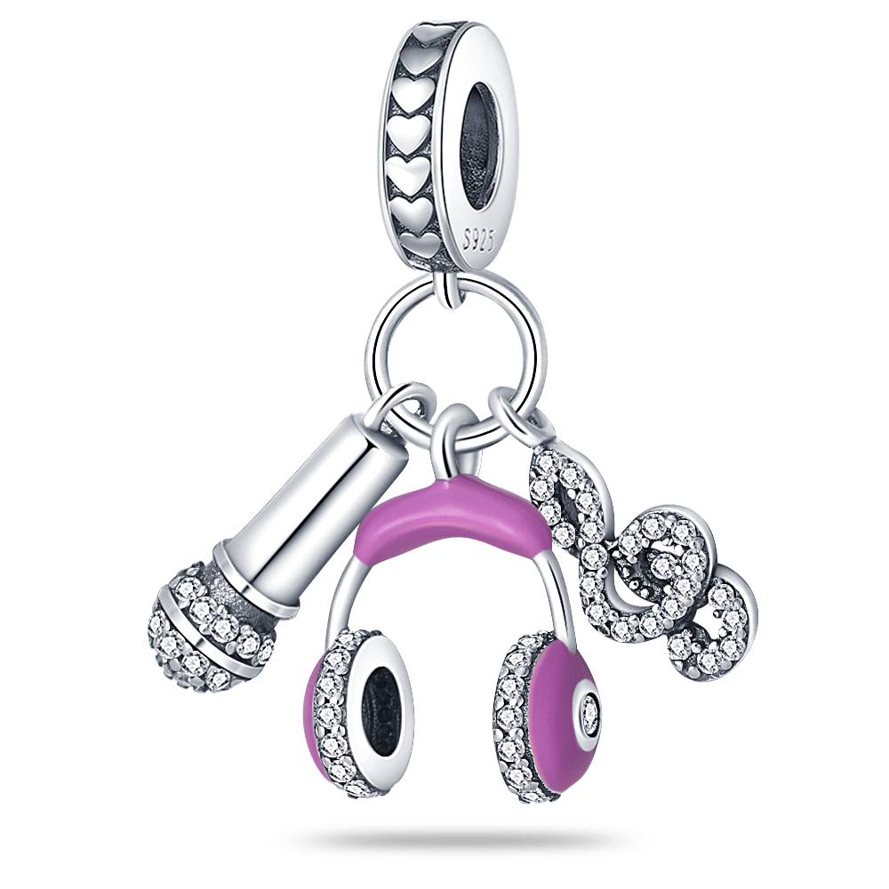 berloque charm singer  prata 925