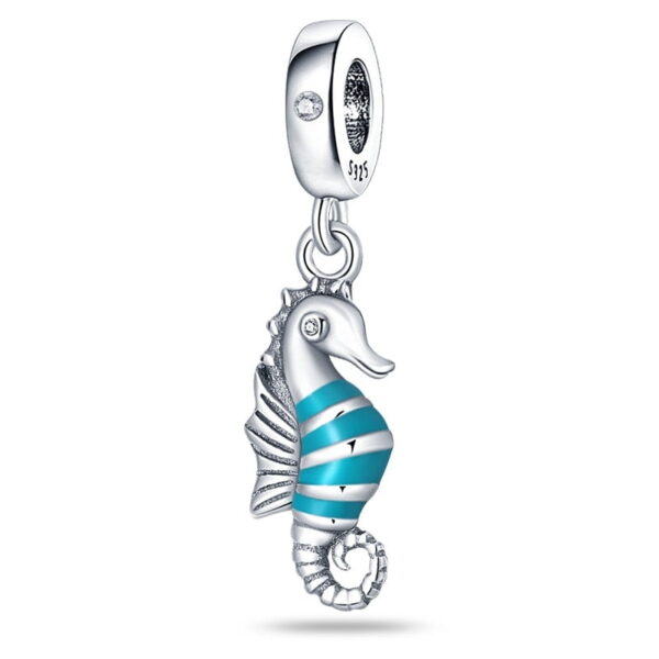 berloque charm cavalo marinho  prata 925