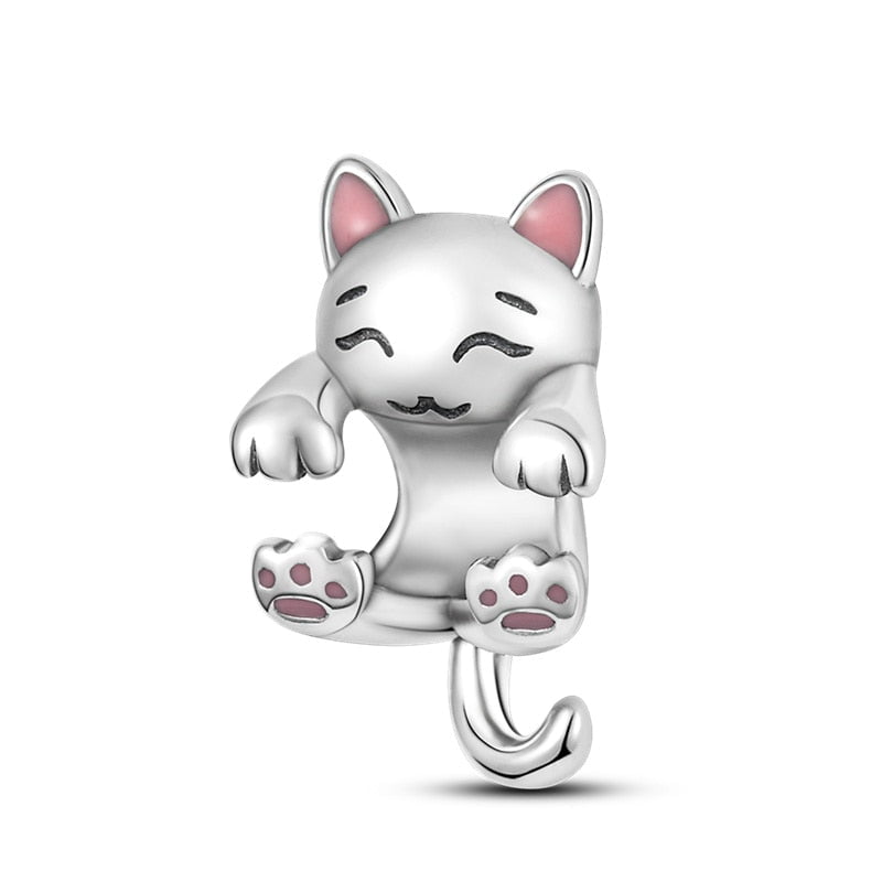 berloque charm hug cat  prata 925