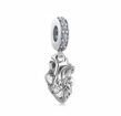 pendente em prata 925 charm profisses corao