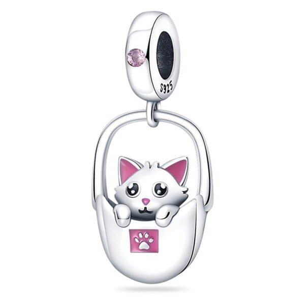 berloque charm cat  prata 925