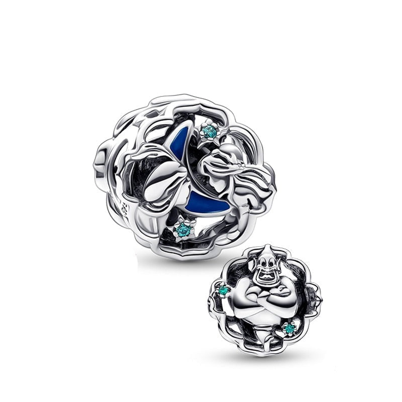 berloque charm aladdin e jasmine  prata 925