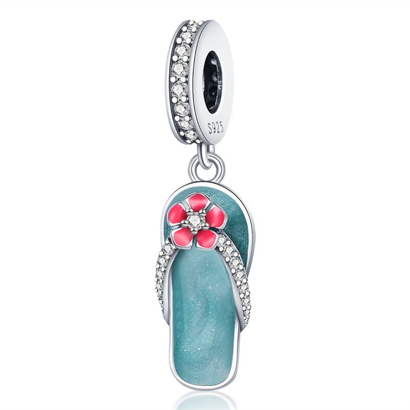 berloque charm chinelo  prata 925