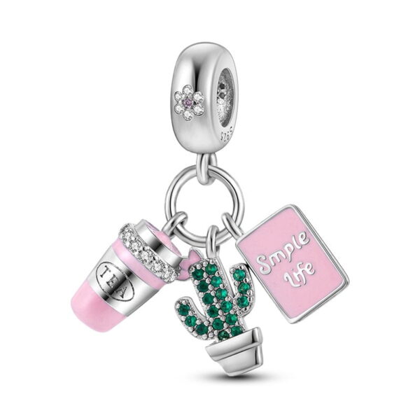 berloque charm simple life  prata 925