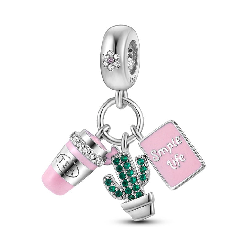 berloque charm simple life  prata 925