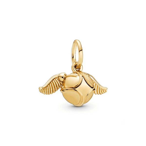 pingente em prata com banho em ouro  charm pomo de ouro harry potter