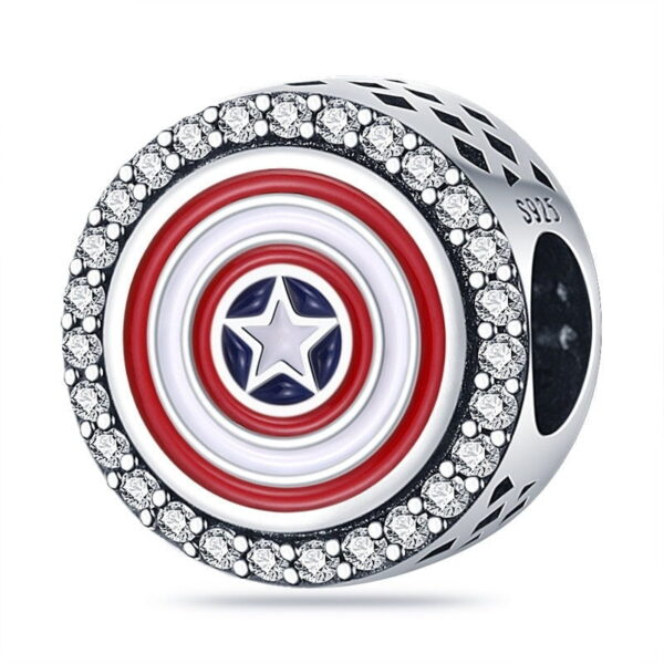 berloque charm escudo steve rogers  prata 925