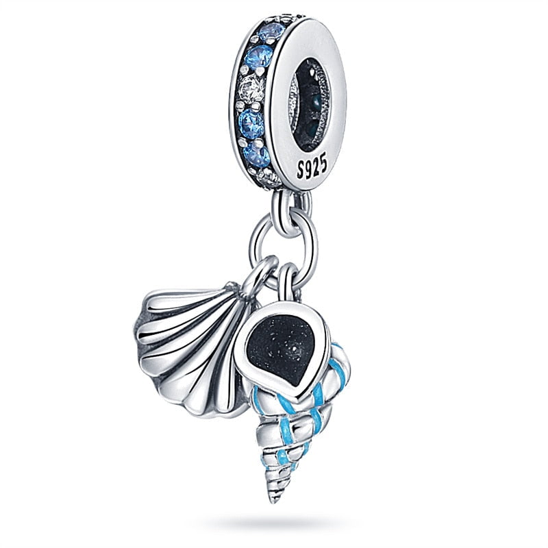 berloque charm concha  prata 925
