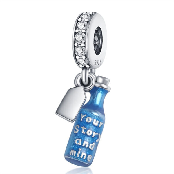 berloque charm garrafa  prata 925