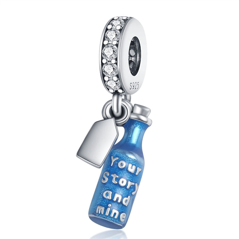 berloque charm garrafa  prata 925