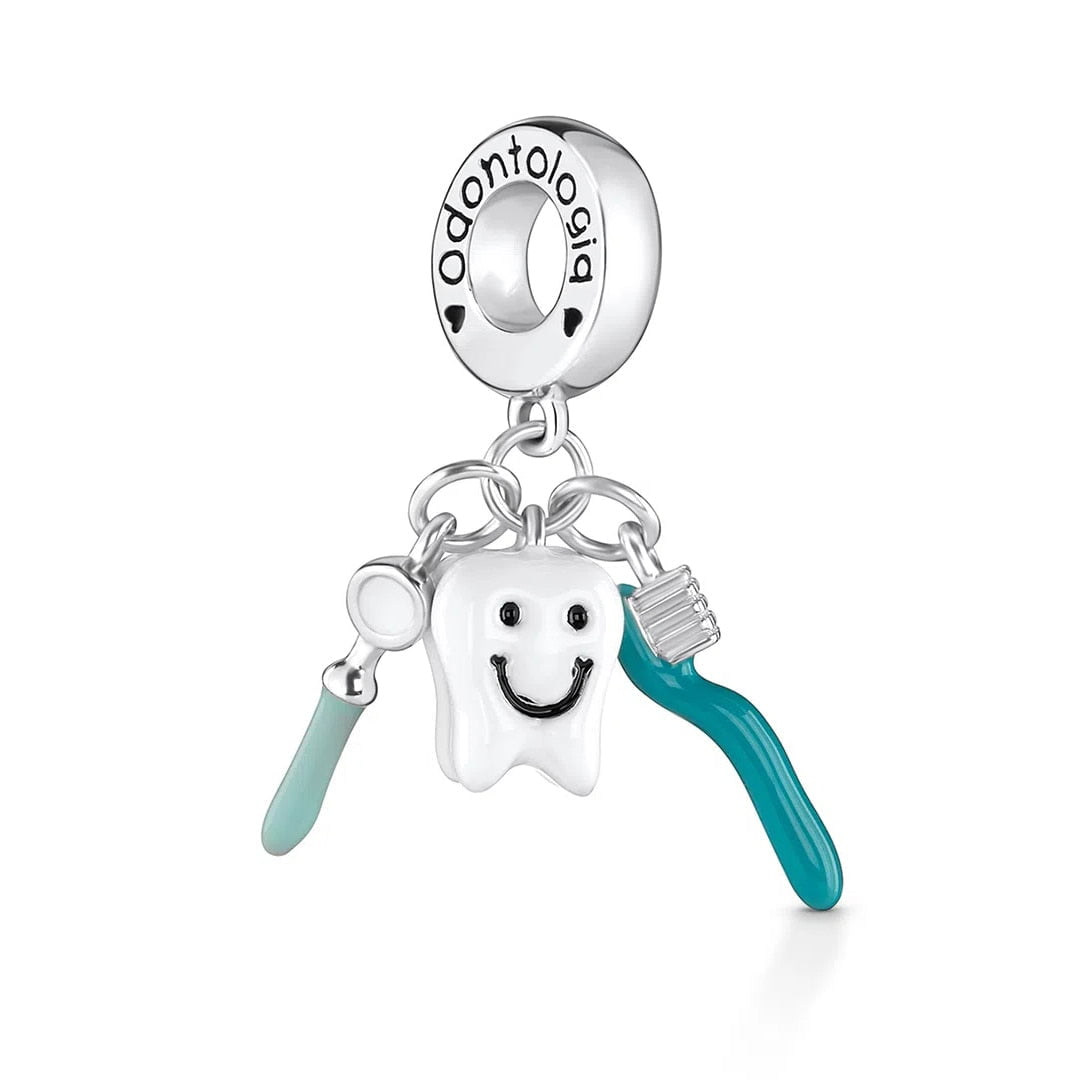 pendente em prata 925  charm profisses odontologia