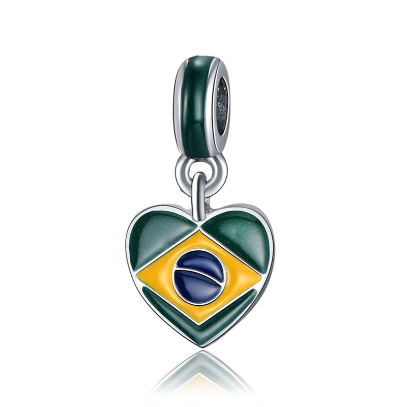 berloque charm brasil  prata 925