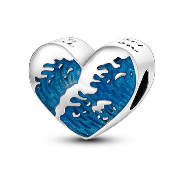 berloque charm eu amo o mar  prata 925