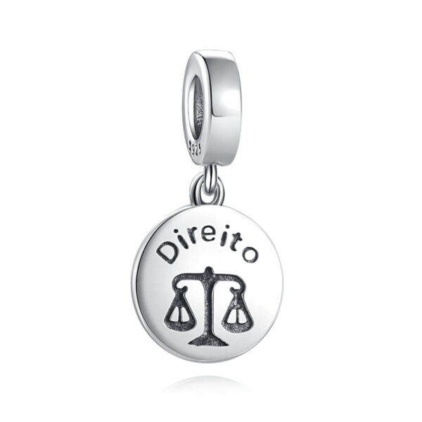 pendente em prata 925  charm profisses direito