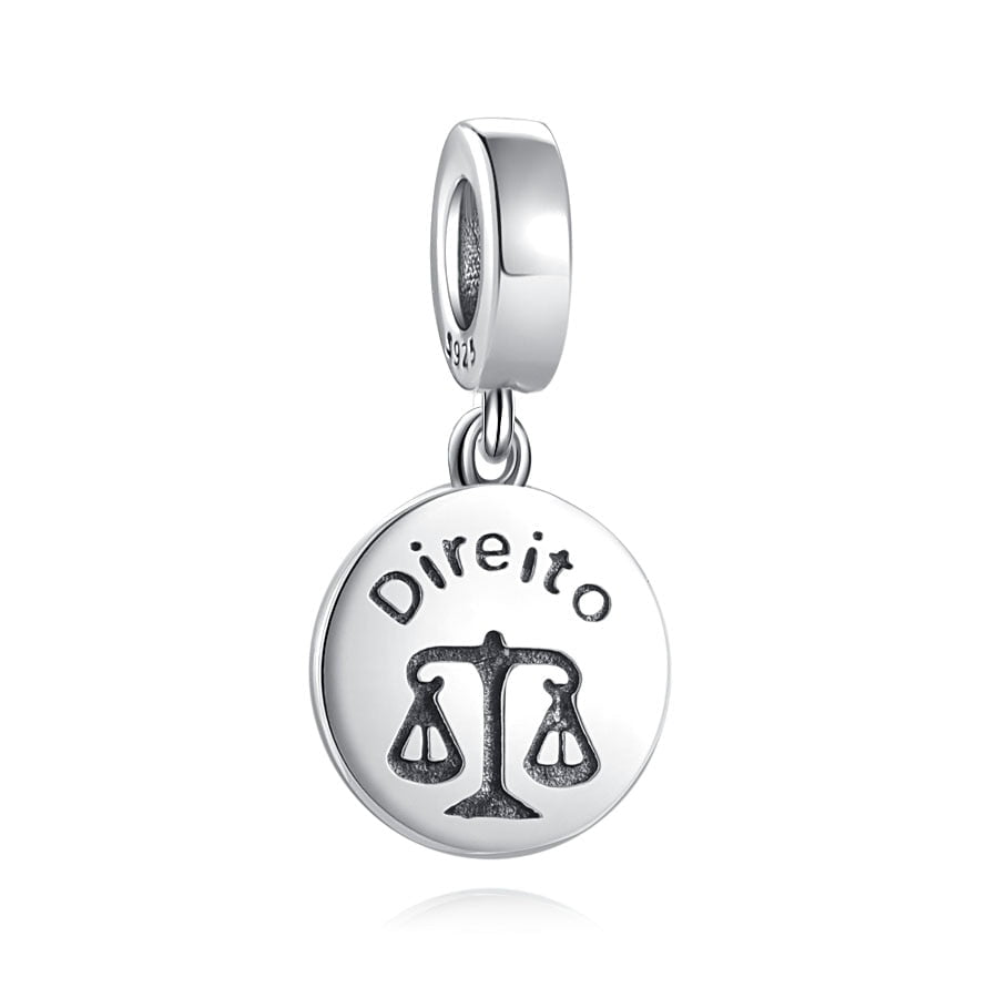 pendente em prata 925  charm profisses direito